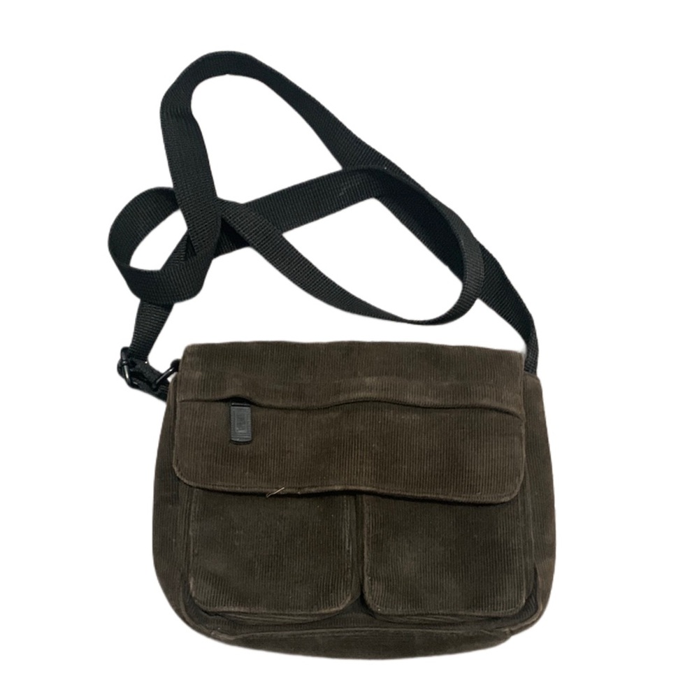 Y2K Sonoma Dark Brown Corduroy Cargo Small Crossbody Bag